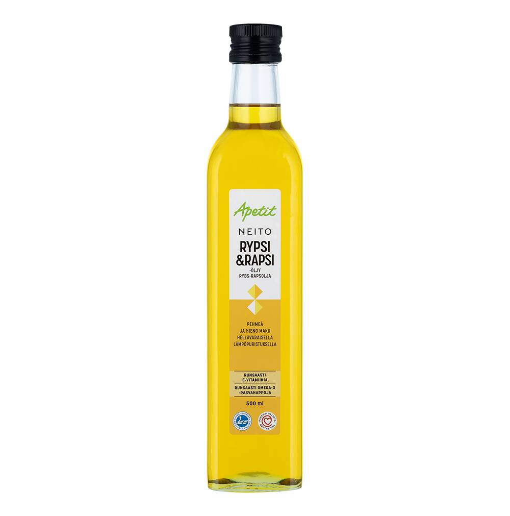 Apetit Neito Puristettu pehmeä ja hieno rypsi&rapsiöljy 500 ml
